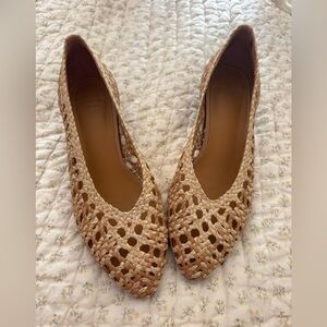 Sezane Beige Woven Loafers